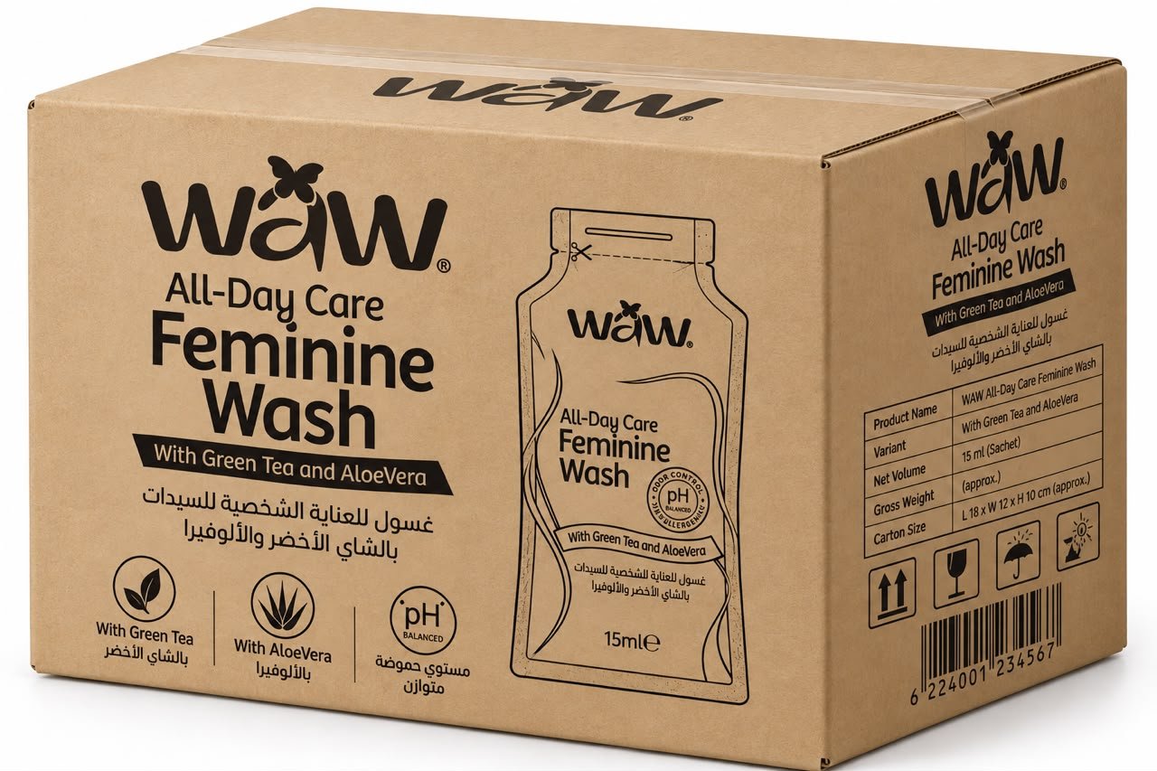 WAW FEMININE WASH BIG CARTON - Barcode 795697423583